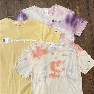 Champion Tie-Dye Short Sleeve Tee Trio - Yellow, Purple, Coral